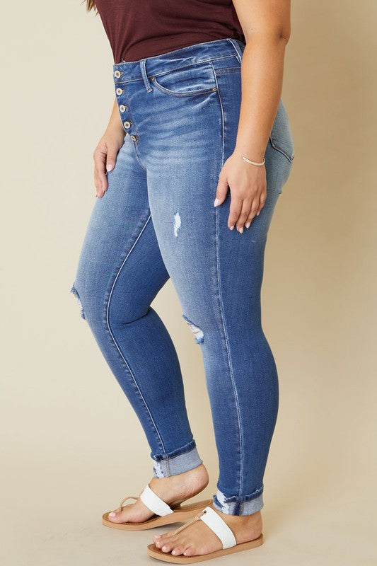 Plus size High Rise ankle jeans