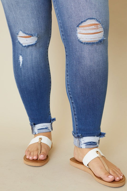 Plus size High Rise ankle jeans