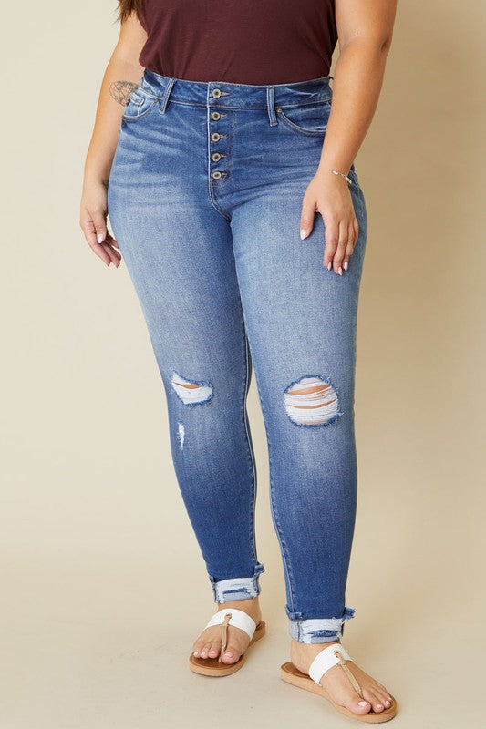 Plus size High Rise ankle jeans