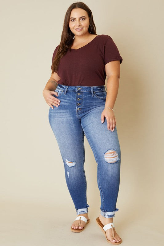 Plus size High Rise ankle jeans