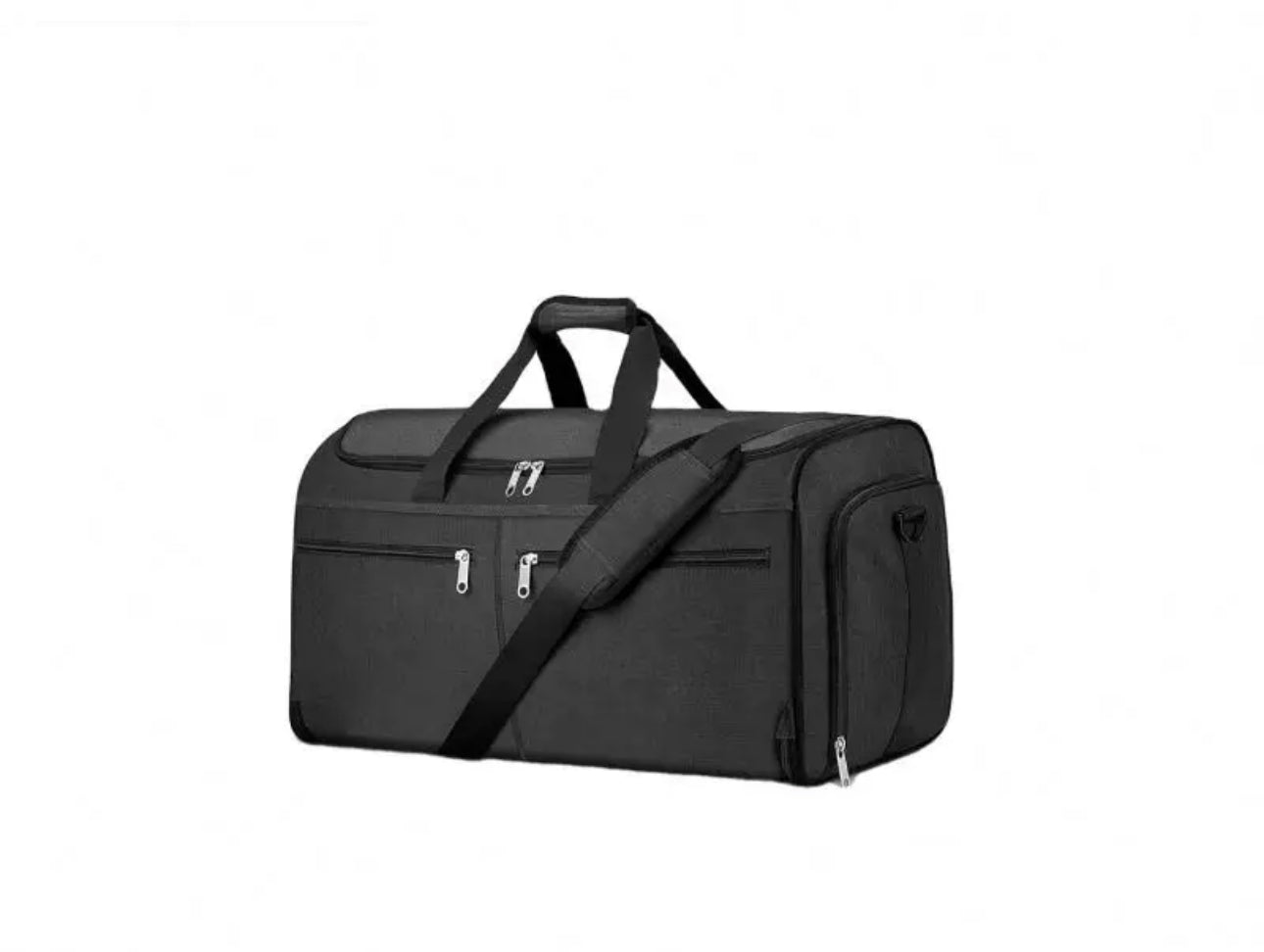 Black gym bag customized fully embroidered school logo and word cheerleader in specific script