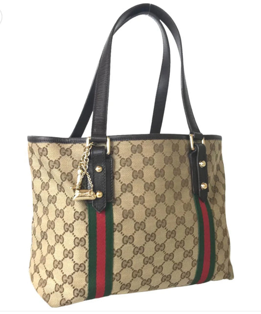 GUCCI Tote Bag GG canvas beige Handbag Sherry line