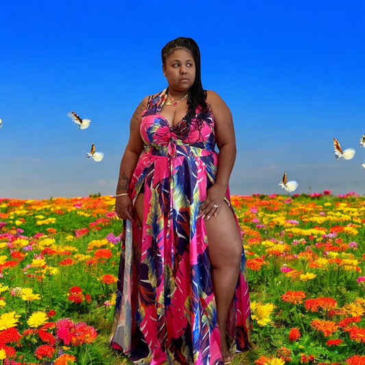 Floral beach maxi