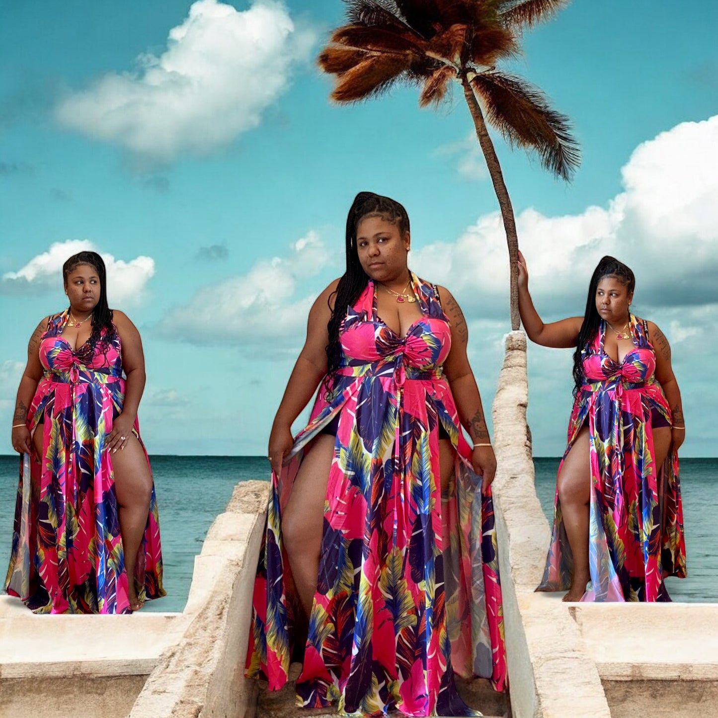 Floral beach maxi