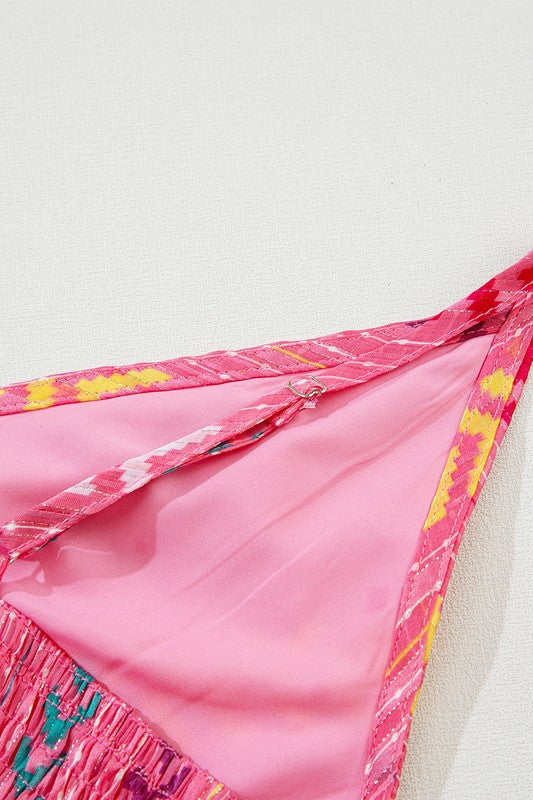 Pink Tassel Tie Maxi Dress