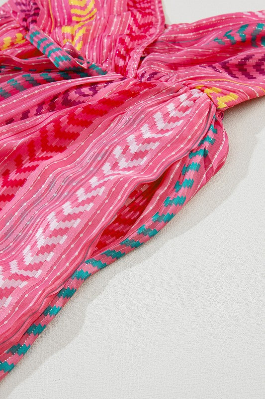 Pink Tassel Tie Maxi Dress