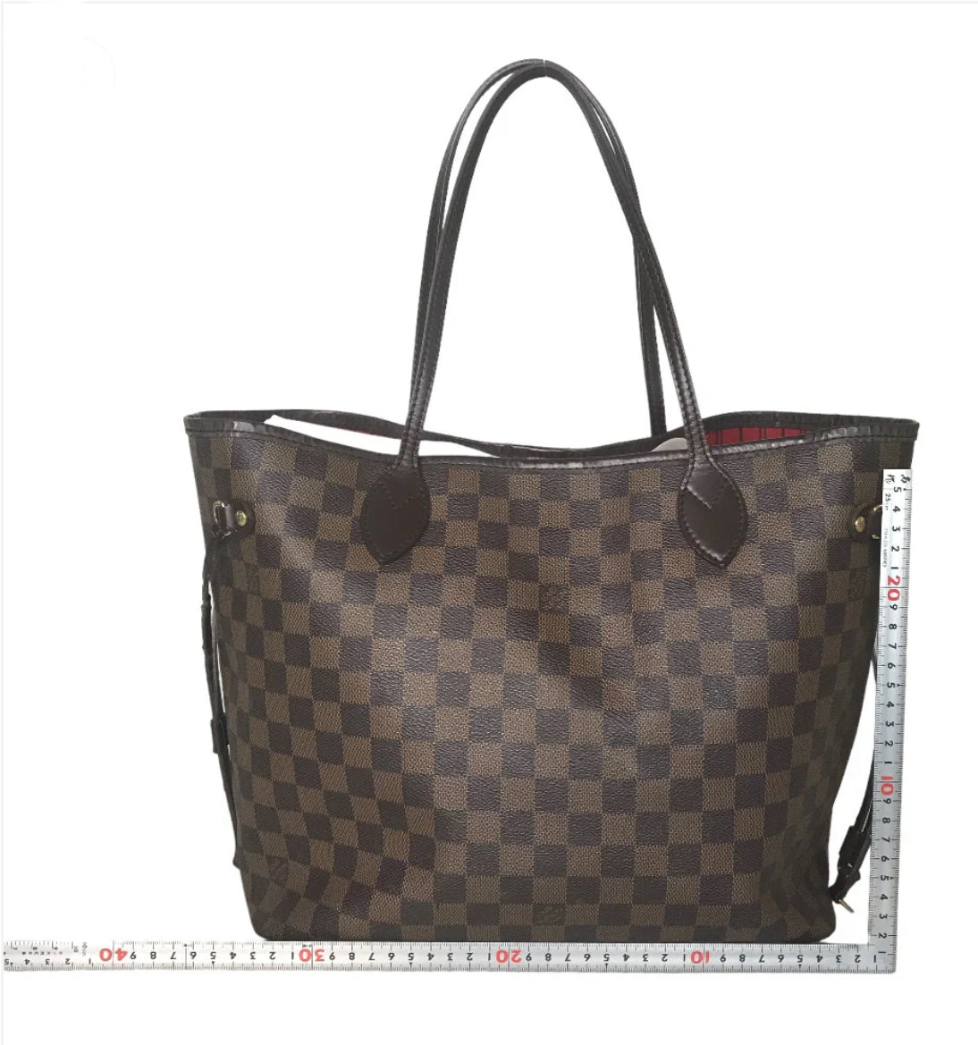 LOUIS VUITTON Tote Bag M40156 Damier canvas Brown Handbag Neverfull MM