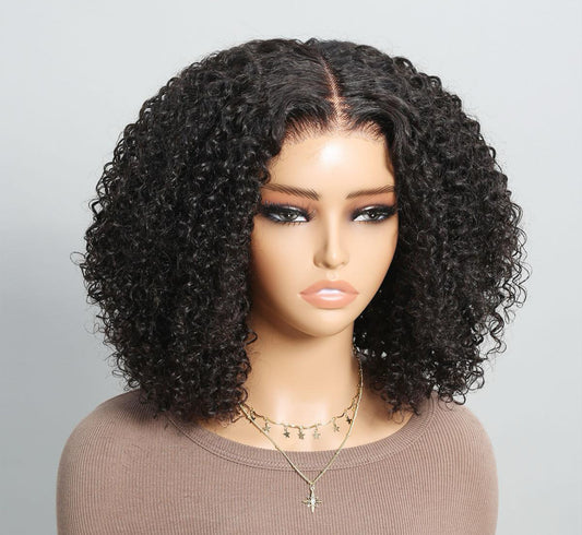 Jerry curl 6x4 closure wig.