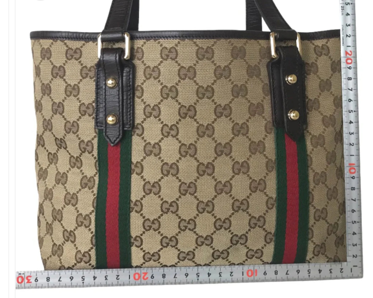 GUCCI Tote Bag GG canvas beige Handbag Sherry line