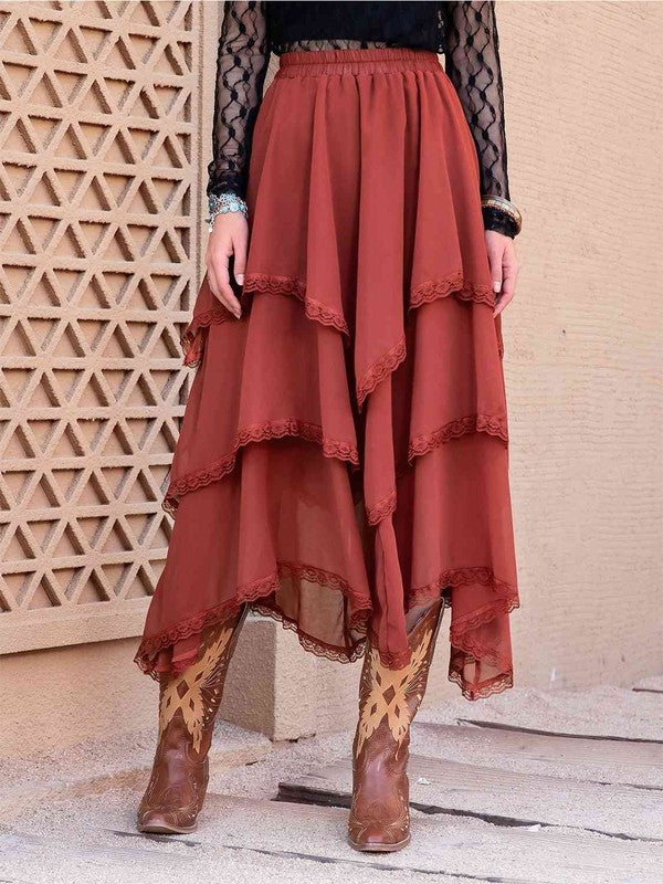 The Hobo Tiered Midi Skirt