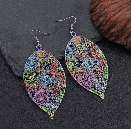 Multi Leaf Hook Earrings