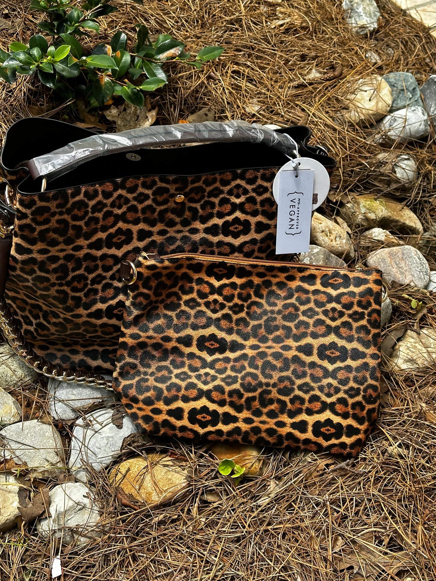 Leopard tote set