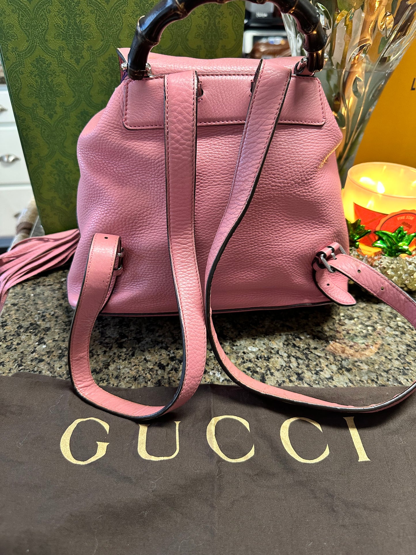 Gucci bamboo backpack